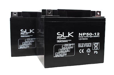 2x 12v 50Amp SLK Power Batteries